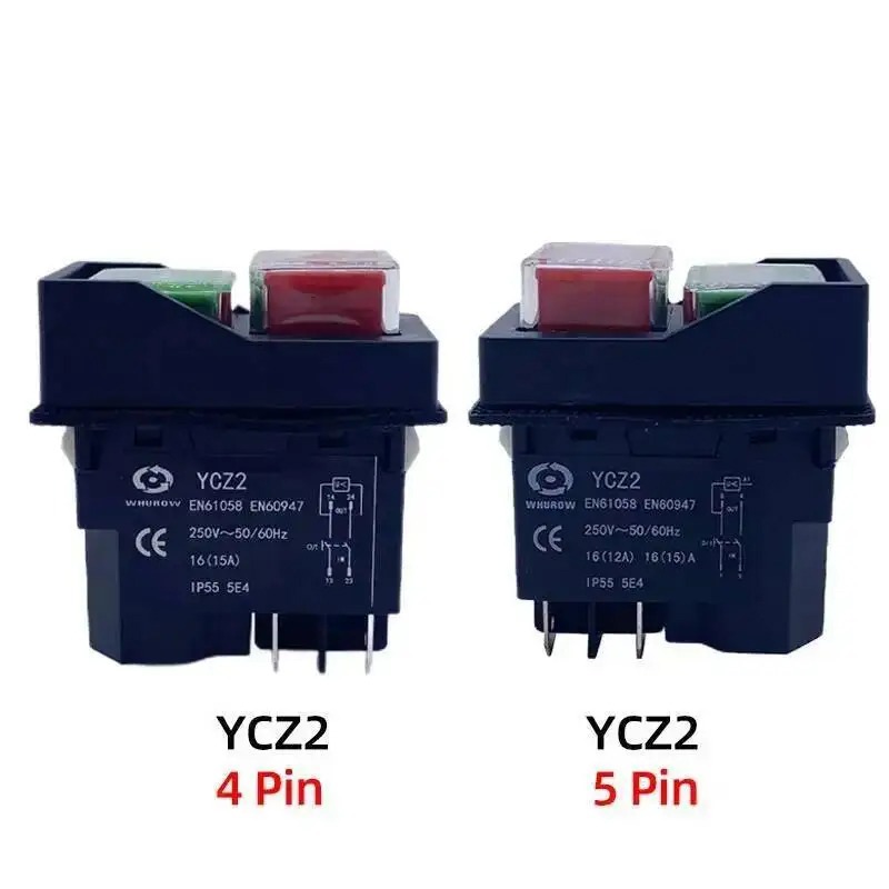 Push Button Tactile - 110V/220V YCZ2 Electromagnetic Switch 4/5 Pin