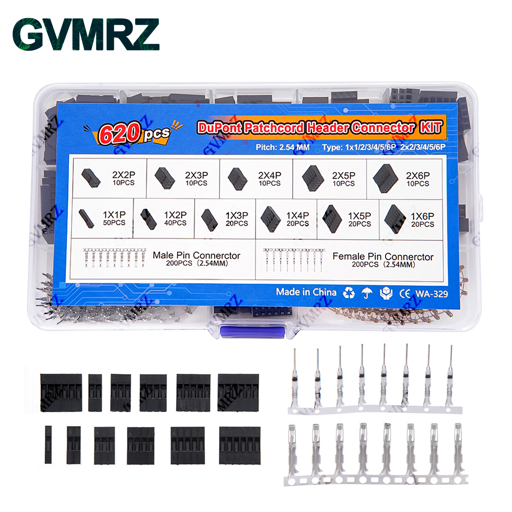 Male Female Header Pin - 620PCS DuPont Header Connector Kit 2.54mm