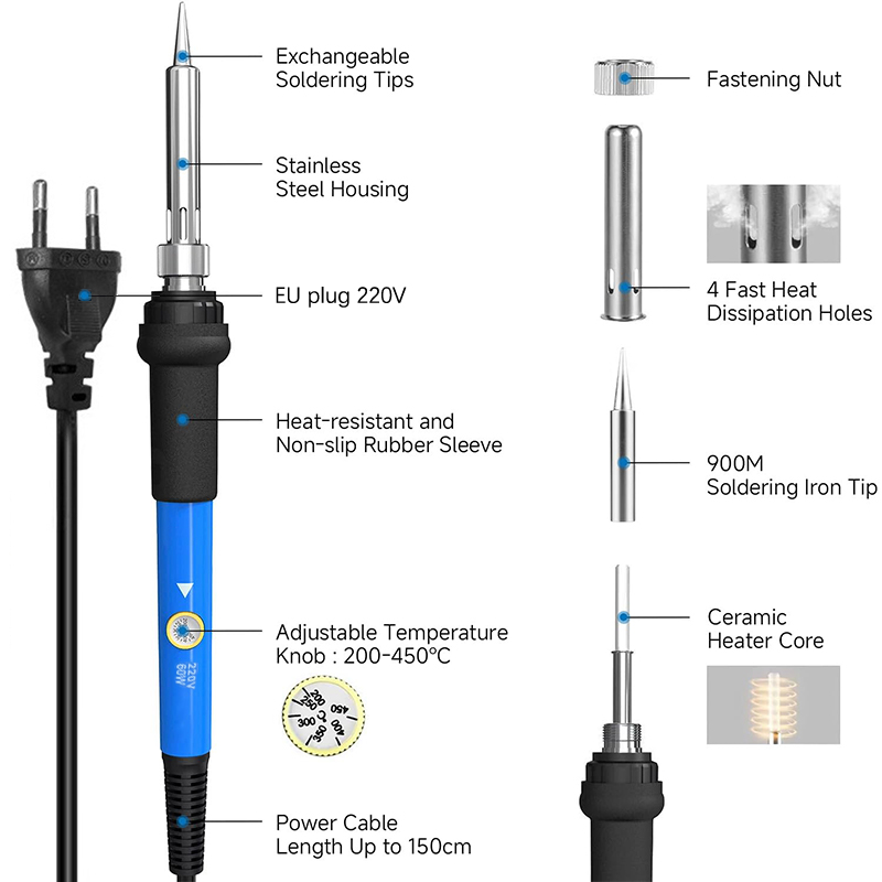 Adjustable Temp 220V 60W Elect - Useful Diy Electronics reseña y precio