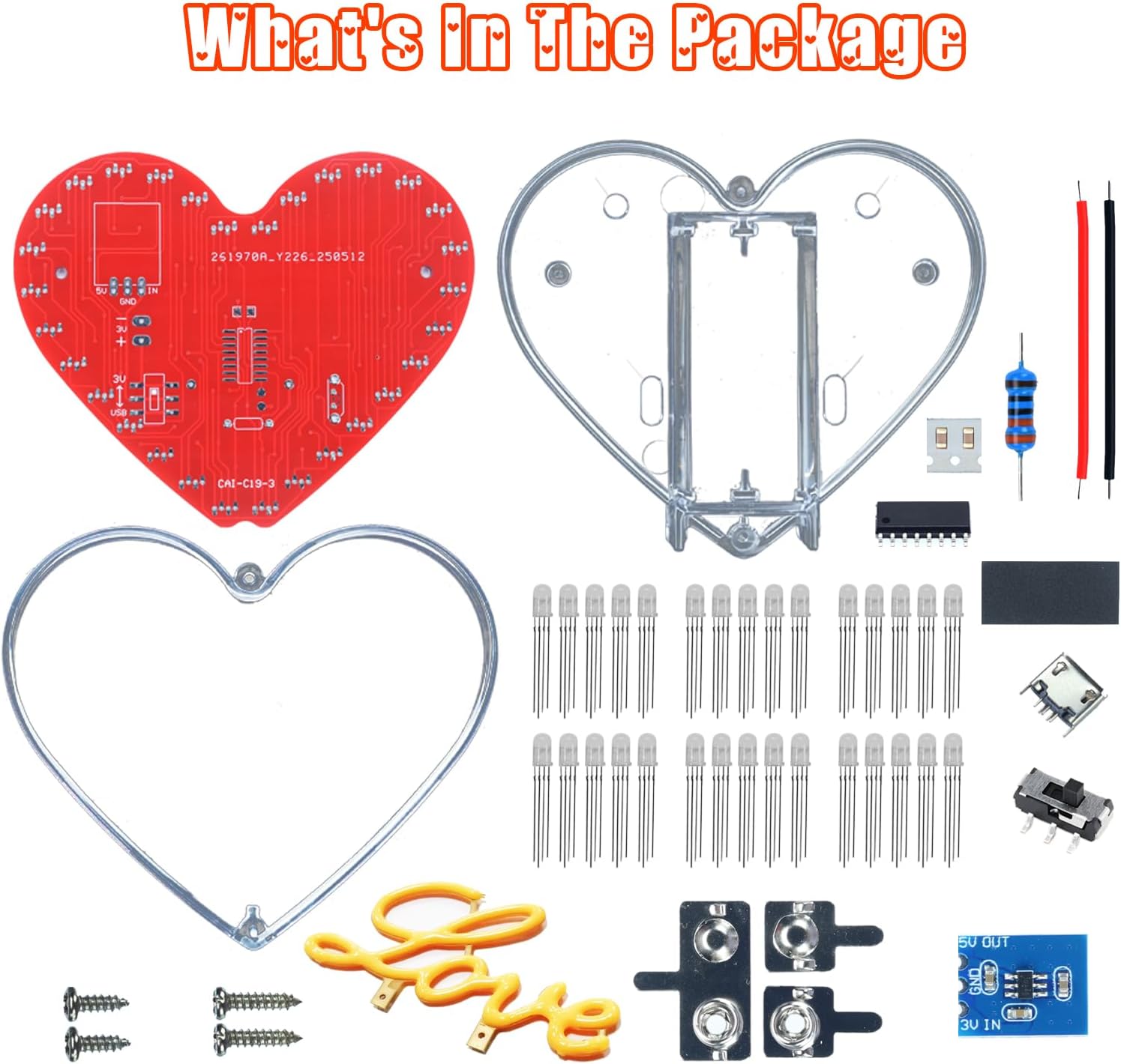 Heart Shaped LED Soldering Kit - Diy Electronics Filament reseña y precio