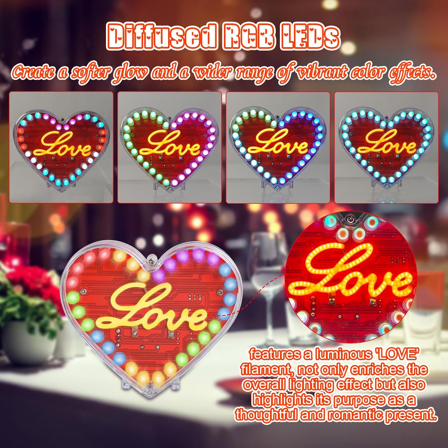 Heart Shaped LED Soldering Kit - Diy Electronics Filament reseña y precio