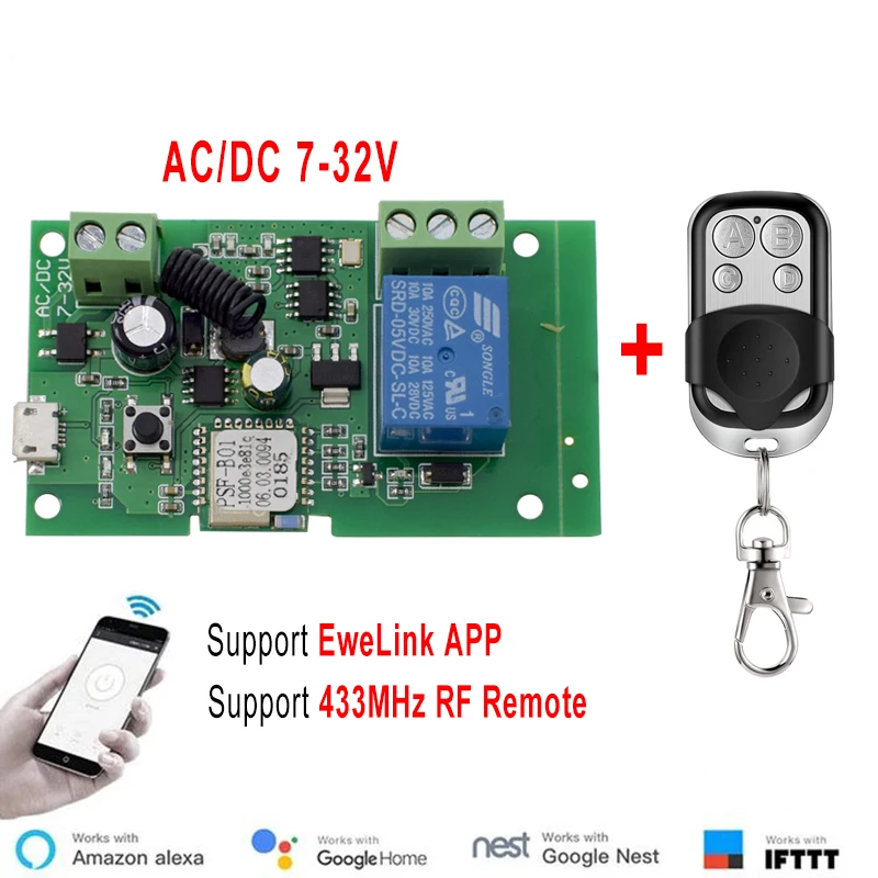Ewelink AC/DC 5V 7V-32V 1 Chan - Relay Module 5V reseña y precio