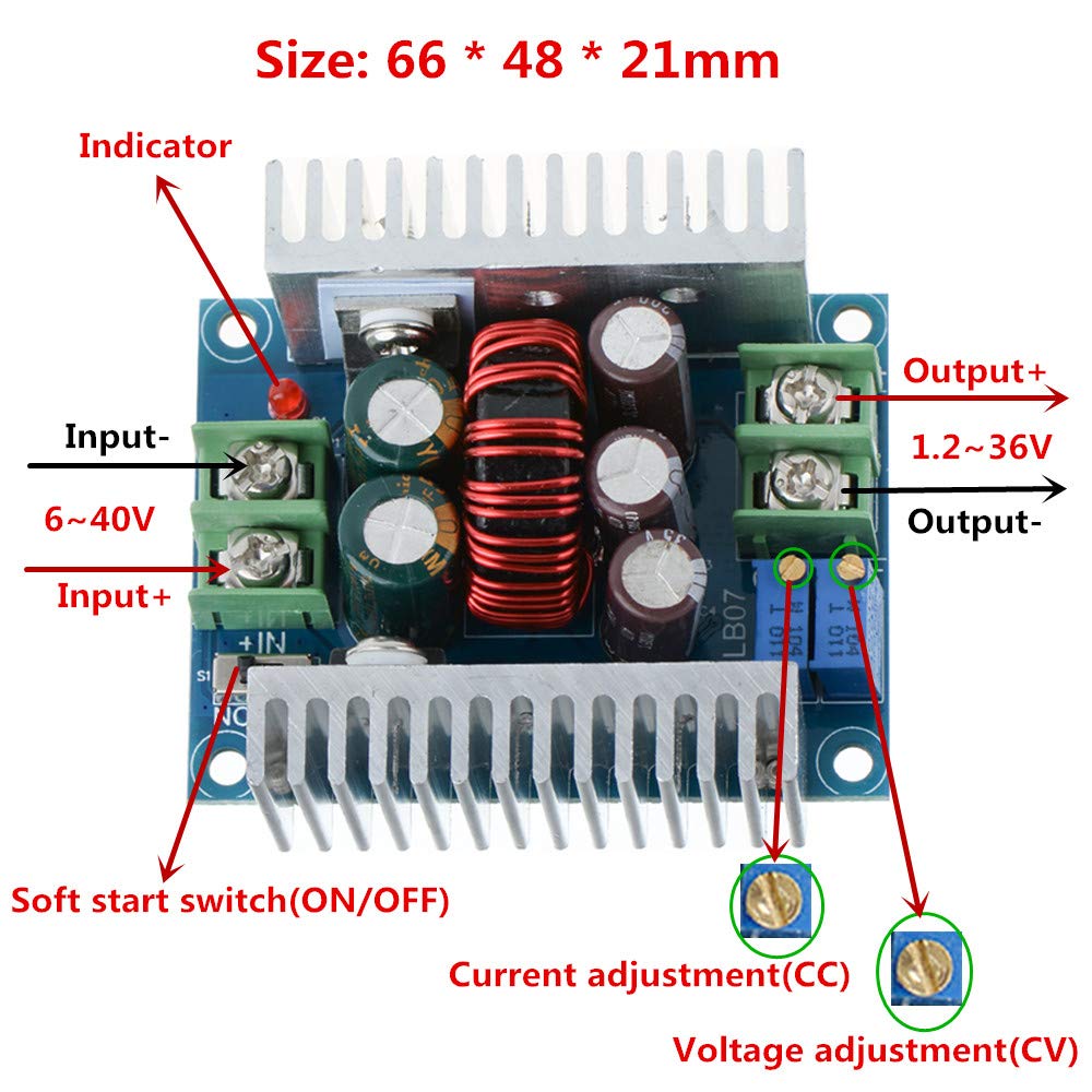 20A 300W CC CV Step Down Modul - Dc Power Supply Variable reseña y precio