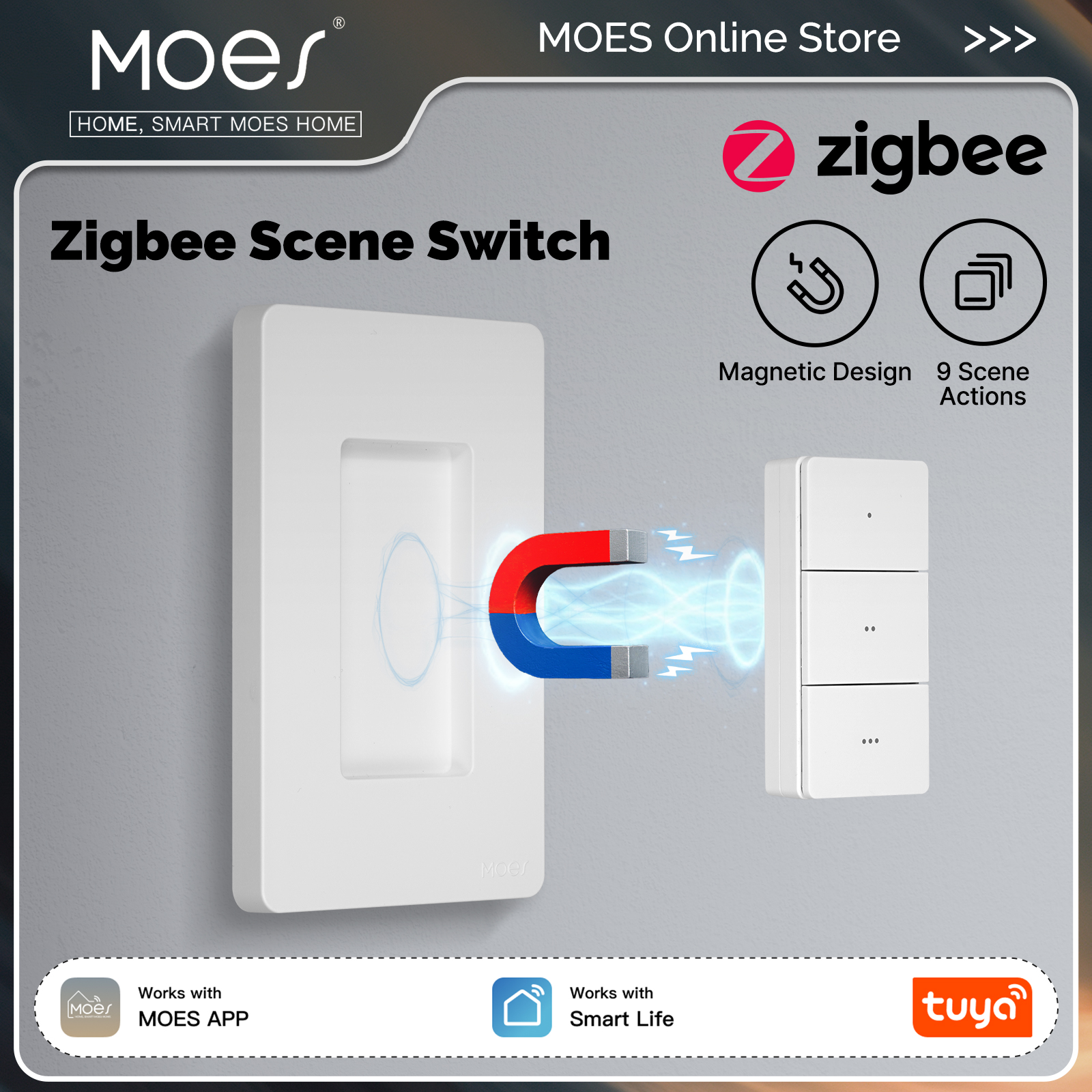 MOES Tuya Zigbee Smart Wireles - Push Button Tactile reseña y precio