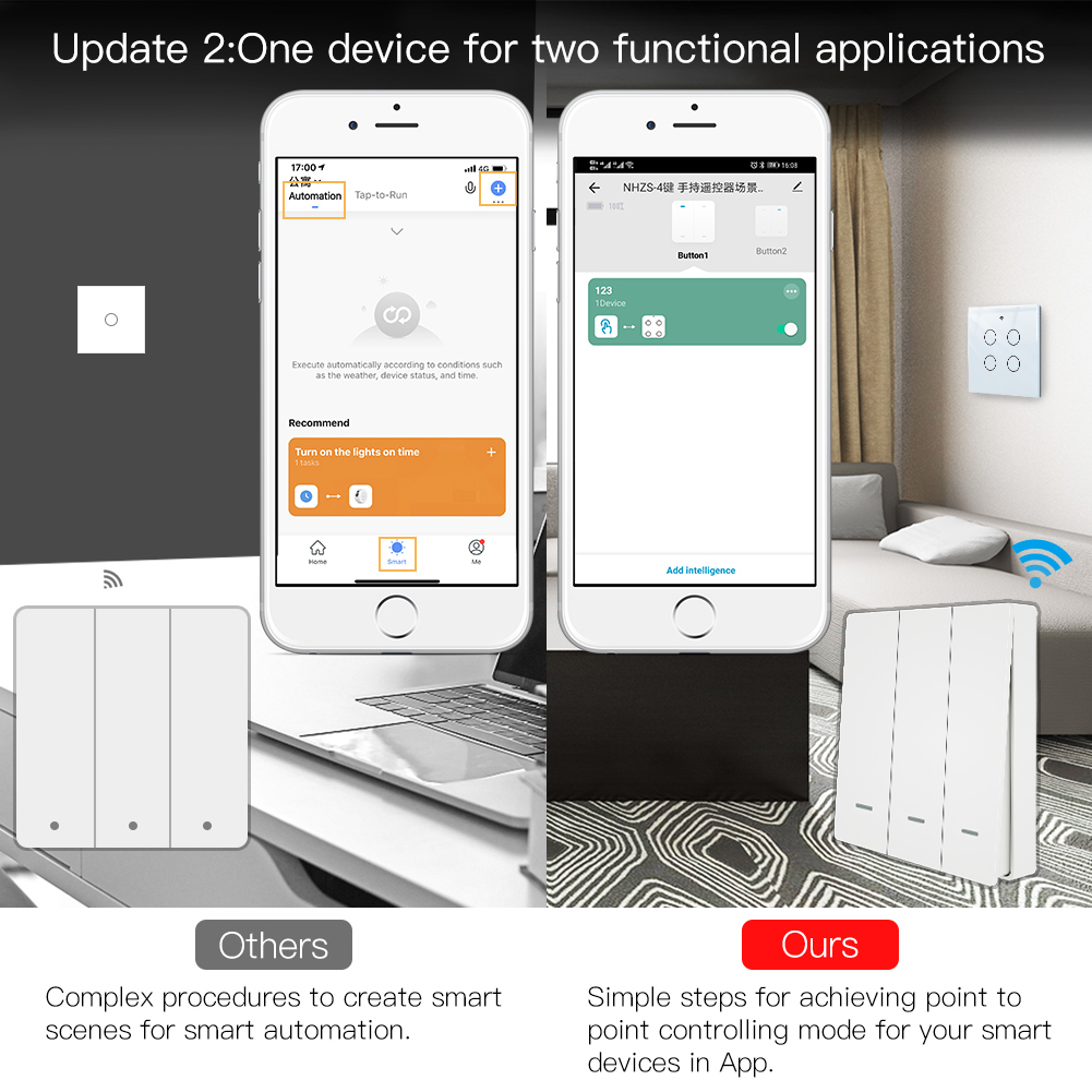MOES Tuya ZigBee Scene Switch  - Push Button Tactile reseña y precio