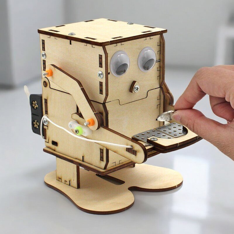 Wooden Assemble DIY Robot Eati - Diy Electronics For Kids reseña y precio