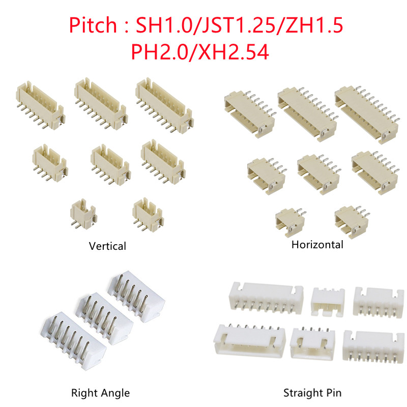 10PCS SH/JST/ZH/PH/XH Pitch 1. - Male Female Header Pin reseña y precio