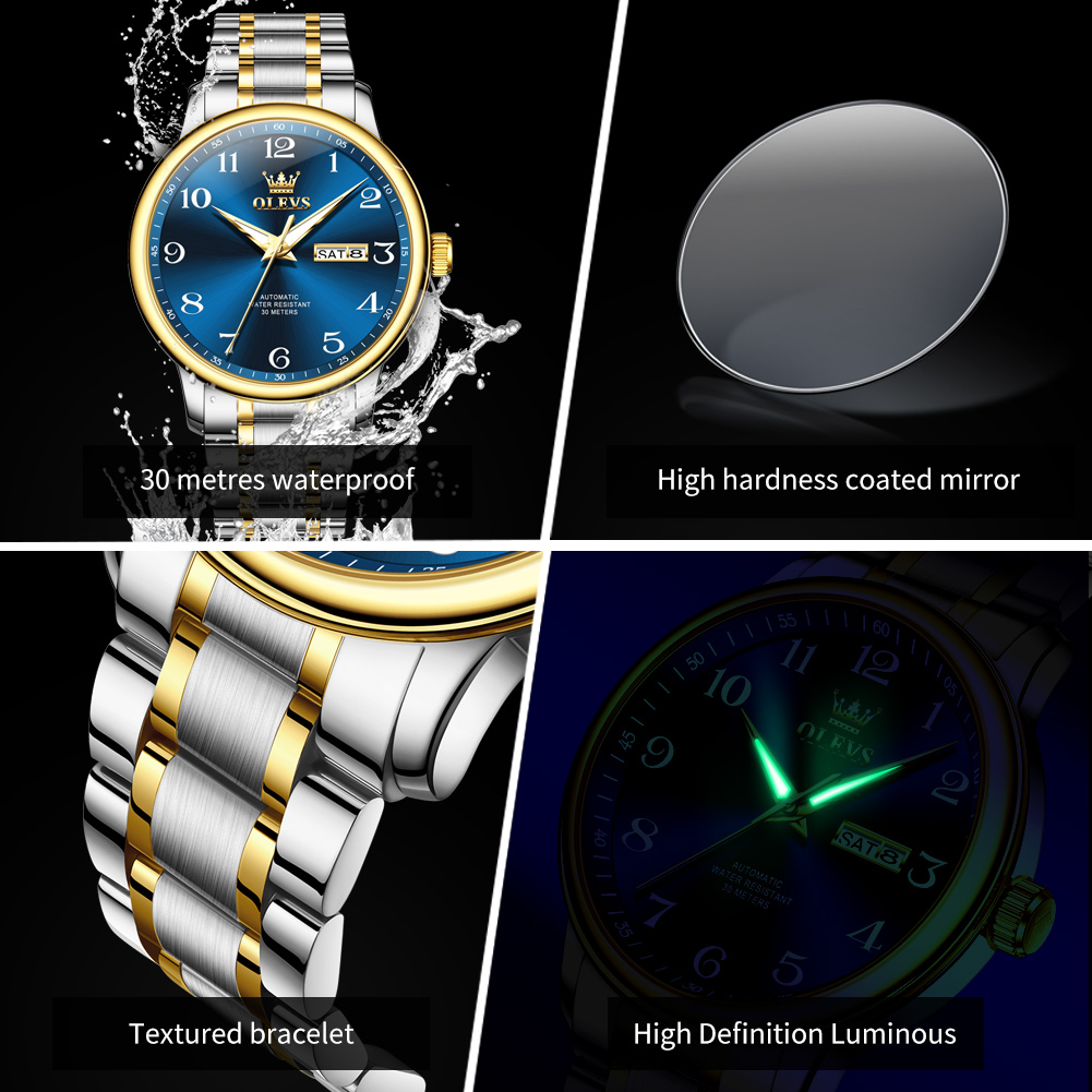 OLEVS 7072 Automatic Watches f - Push Button Tactile reseña y precio