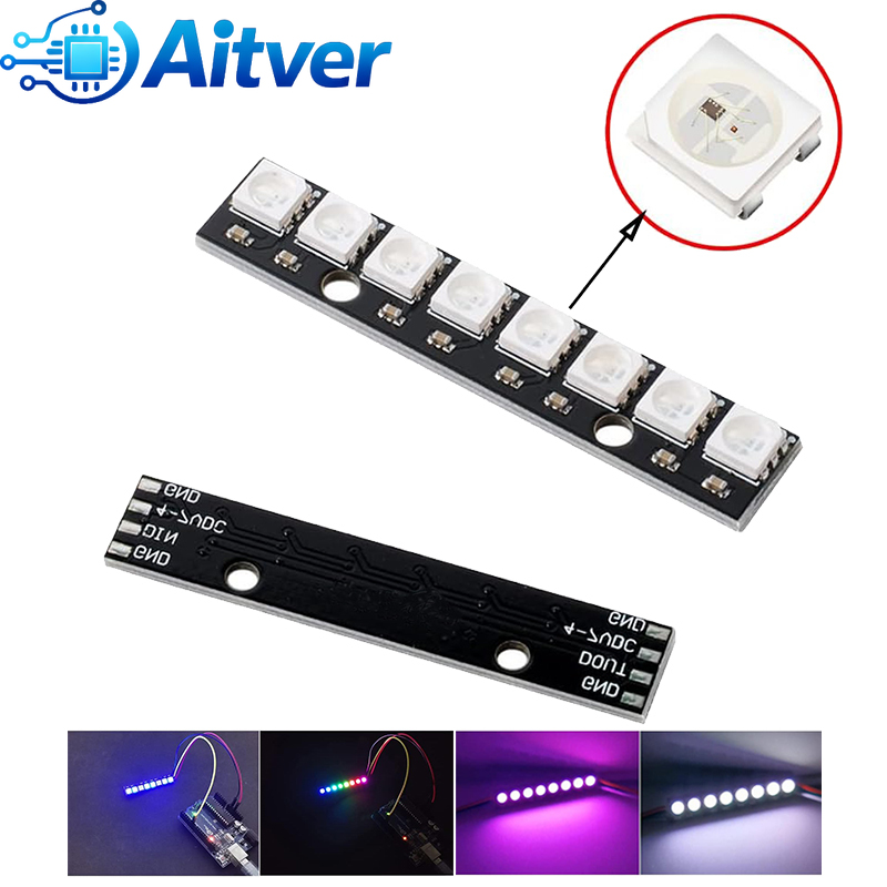 WS2812B 8Bit RGB LED Module 5V - Diy Electronics Address reseña y precio
