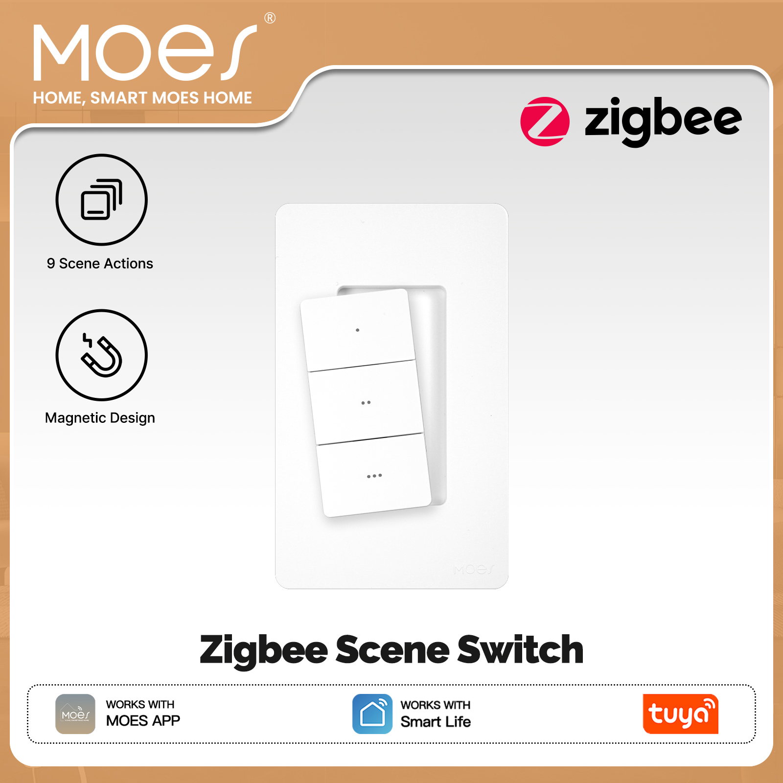 MOES Tuya Zigbee Smart Wireles - Push Button Tactile reseña y precio